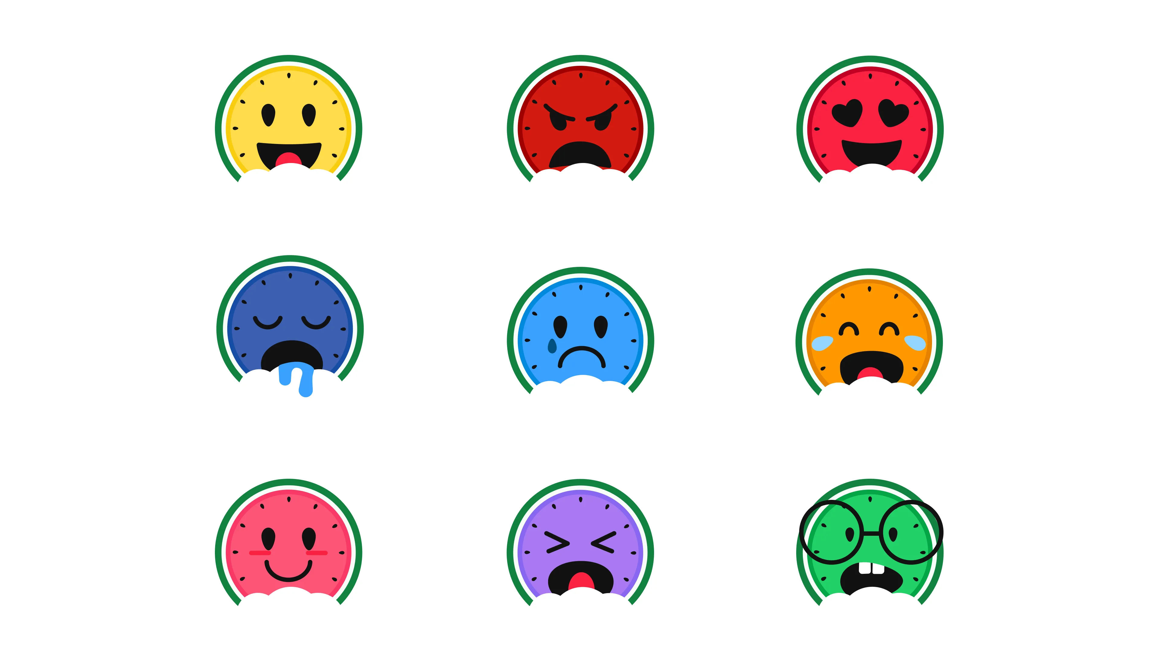 Melon Emojis Colorful Alternative