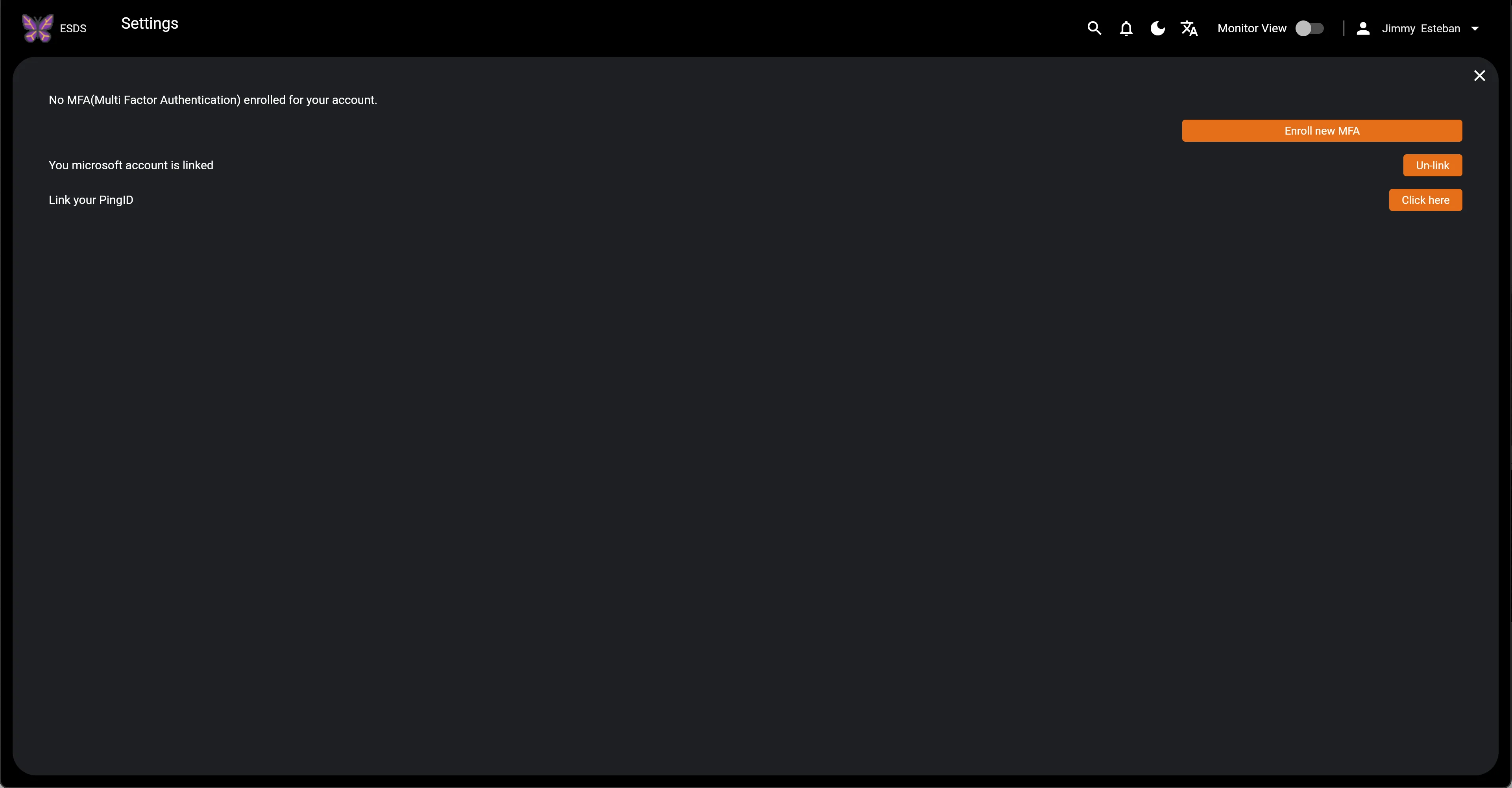 Settings (Dark Mode)