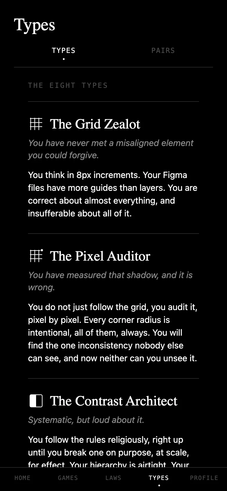 types list